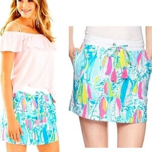 Lilly Pulitzer Zia Skirt Sail Boat Novelty Print Cotton Skirt Size XS Resortwear